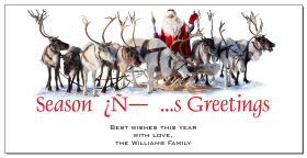 Santa and His Row of Christmas Reindeer Cards  8